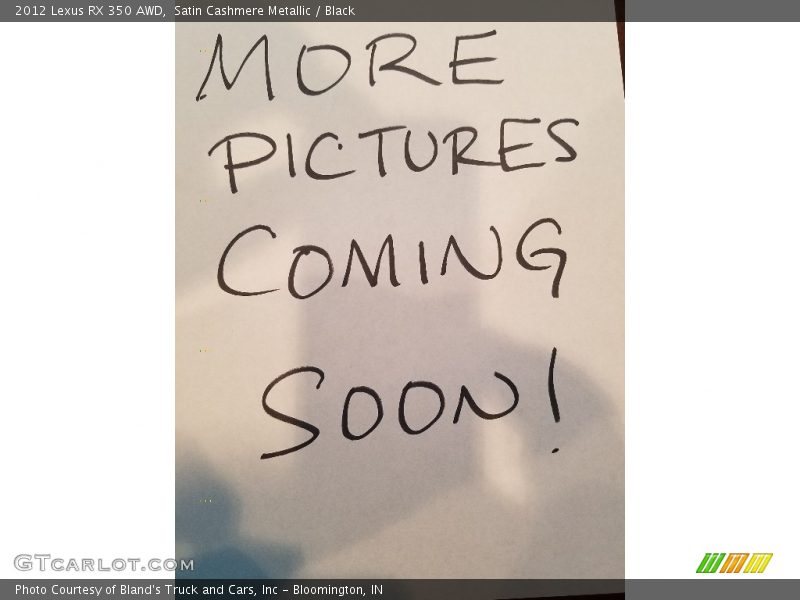 Satin Cashmere Metallic / Black 2012 Lexus RX 350 AWD