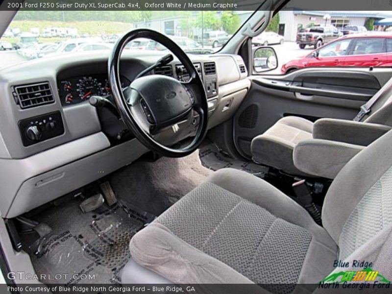 Oxford White / Medium Graphite 2001 Ford F250 Super Duty XL SuperCab 4x4