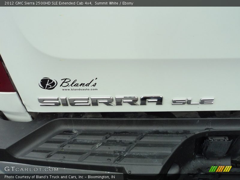 Summit White / Ebony 2012 GMC Sierra 2500HD SLE Extended Cab 4x4