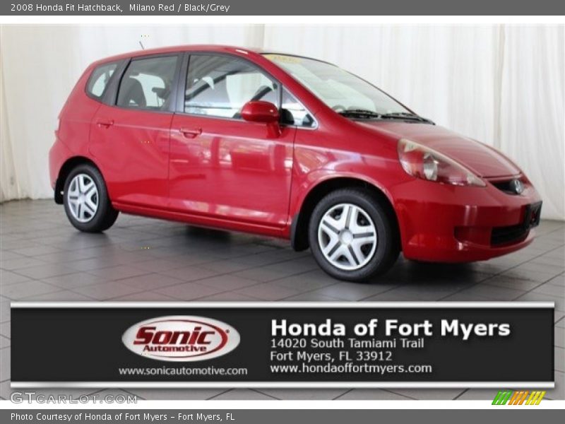 Milano Red / Black/Grey 2008 Honda Fit Hatchback