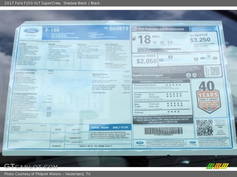 Shadow Black / Black 2017 Ford F150 XLT SuperCrew