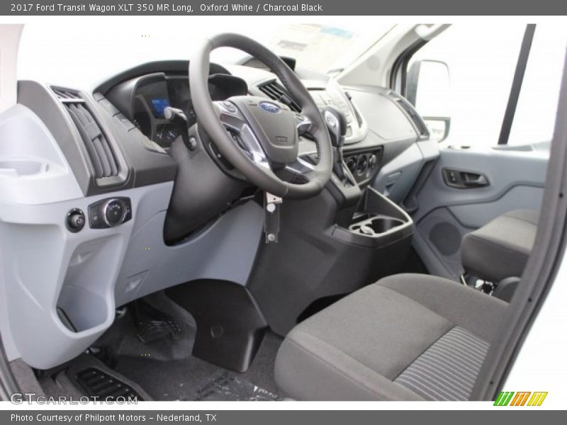 Oxford White / Charcoal Black 2017 Ford Transit Wagon XLT 350 MR Long