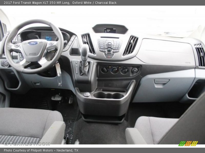 Oxford White / Charcoal Black 2017 Ford Transit Wagon XLT 350 MR Long