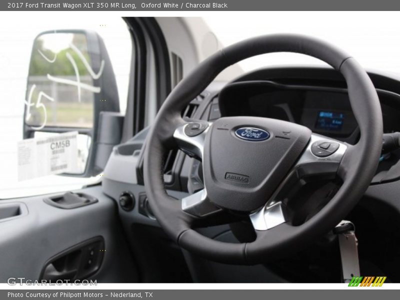 Oxford White / Charcoal Black 2017 Ford Transit Wagon XLT 350 MR Long
