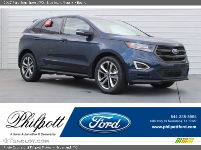 Blue Jeans Metallic / Ebony 2017 Ford Edge Sport AWD