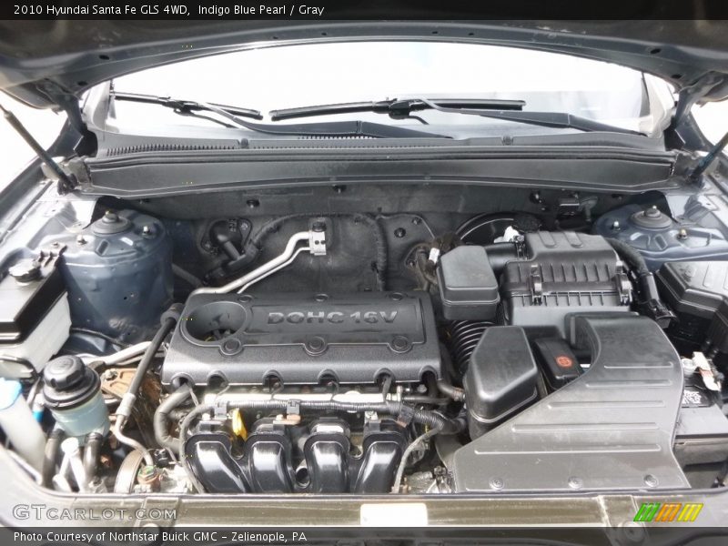 Indigo Blue Pearl / Gray 2010 Hyundai Santa Fe GLS 4WD