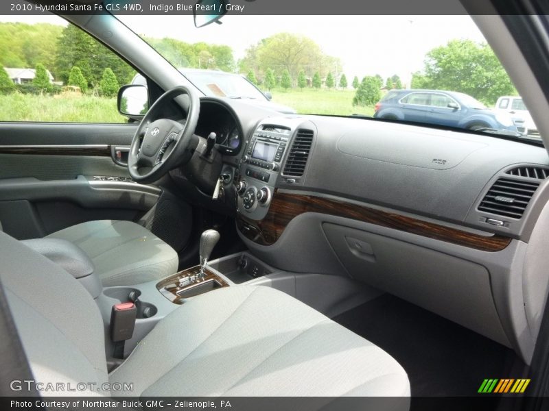 Indigo Blue Pearl / Gray 2010 Hyundai Santa Fe GLS 4WD
