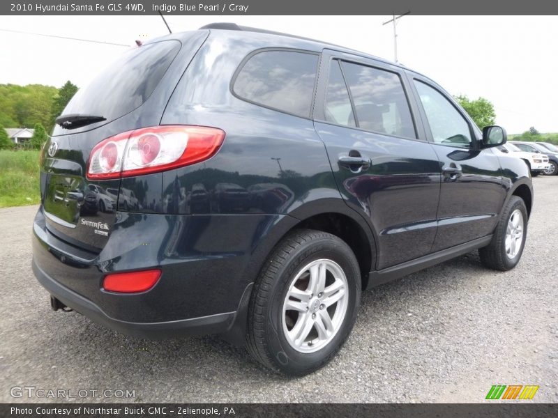 Indigo Blue Pearl / Gray 2010 Hyundai Santa Fe GLS 4WD