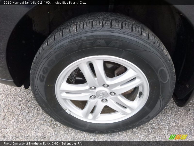 Indigo Blue Pearl / Gray 2010 Hyundai Santa Fe GLS 4WD