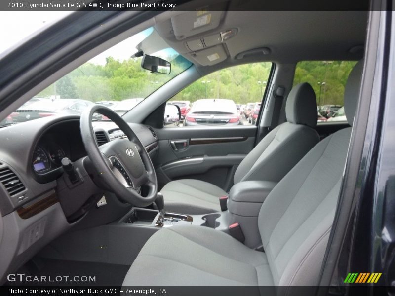 Indigo Blue Pearl / Gray 2010 Hyundai Santa Fe GLS 4WD