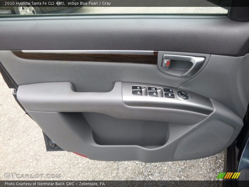 Indigo Blue Pearl / Gray 2010 Hyundai Santa Fe GLS 4WD