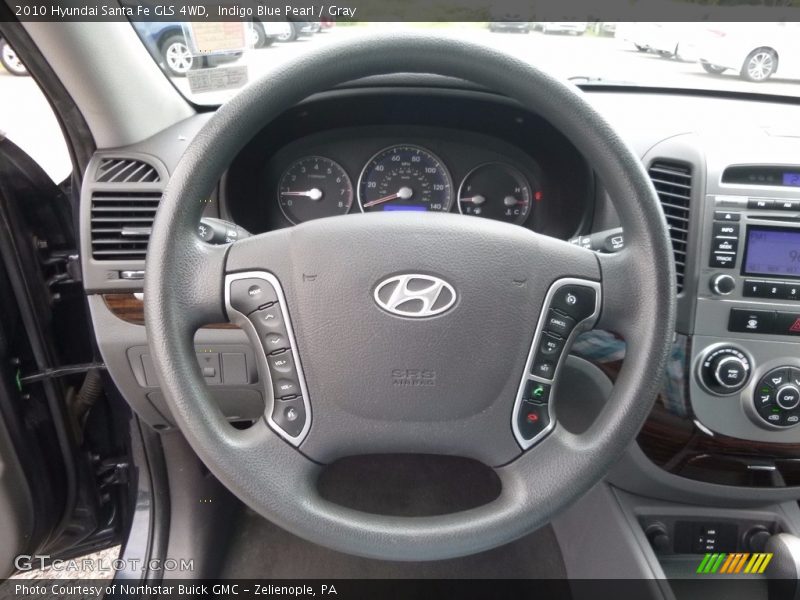 Indigo Blue Pearl / Gray 2010 Hyundai Santa Fe GLS 4WD