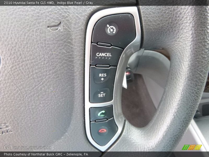 Indigo Blue Pearl / Gray 2010 Hyundai Santa Fe GLS 4WD