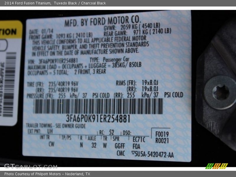 Tuxedo Black / Charcoal Black 2014 Ford Fusion Titanium