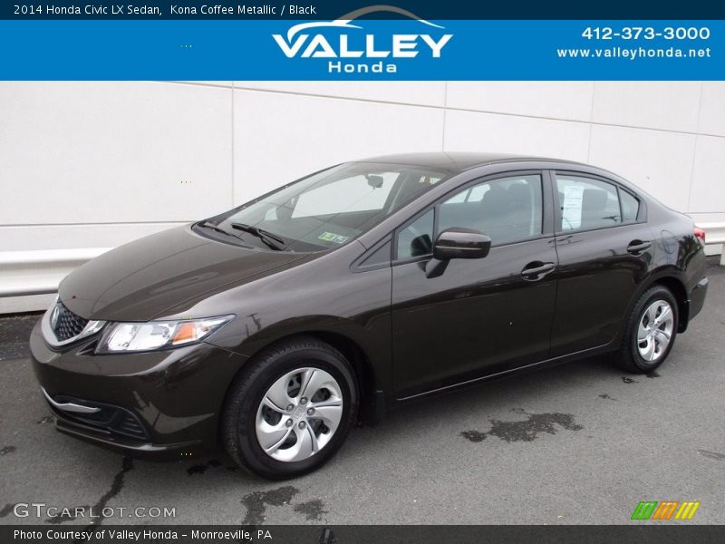 Kona Coffee Metallic / Black 2014 Honda Civic LX Sedan