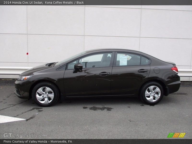 Kona Coffee Metallic / Black 2014 Honda Civic LX Sedan