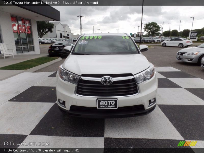Blizzard Pearl / Almond 2016 Toyota Highlander Limited AWD