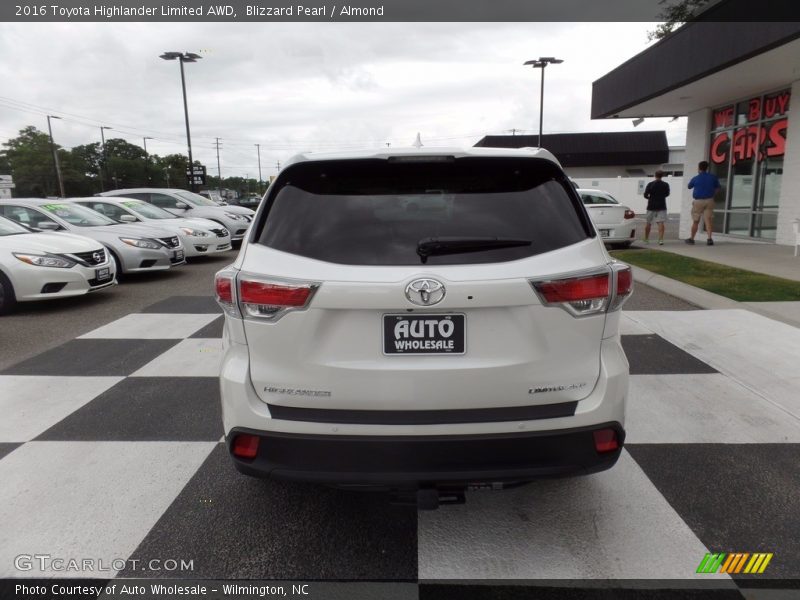 Blizzard Pearl / Almond 2016 Toyota Highlander Limited AWD