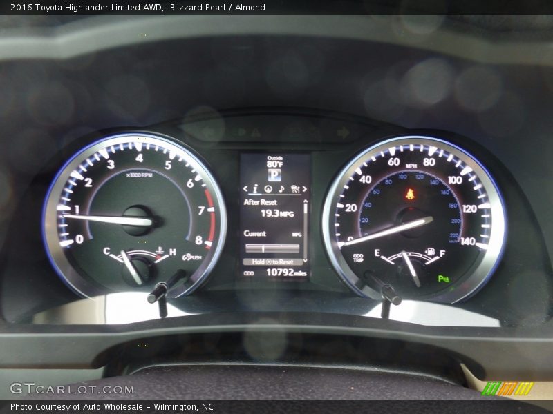 Blizzard Pearl / Almond 2016 Toyota Highlander Limited AWD