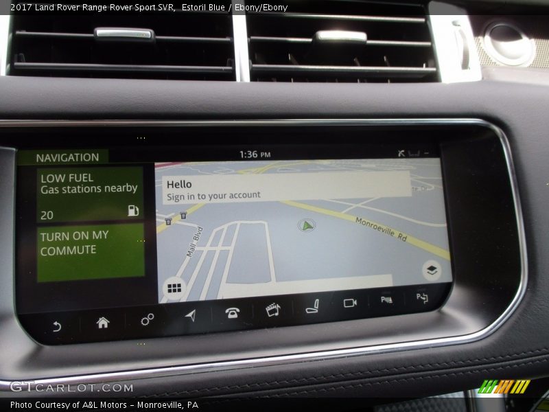Navigation of 2017 Range Rover Sport SVR