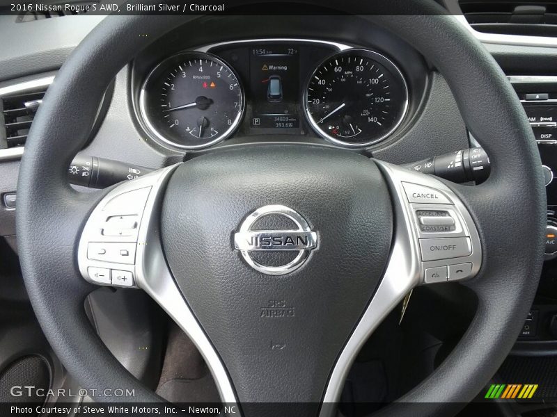 Brilliant Silver / Charcoal 2016 Nissan Rogue S AWD