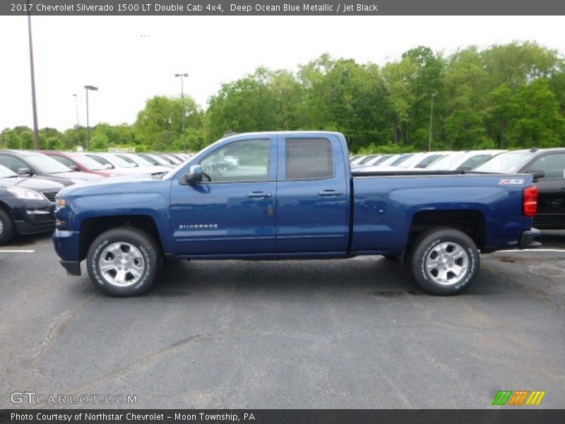 Deep Ocean Blue Metallic / Jet Black 2017 Chevrolet Silverado 1500 LT Double Cab 4x4