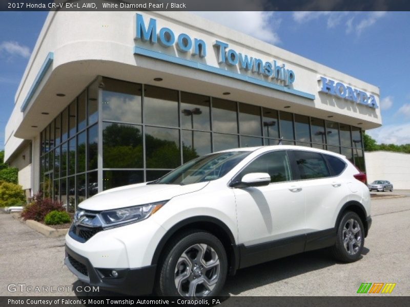 White Diamond Pearl / Black 2017 Honda CR-V EX-L AWD