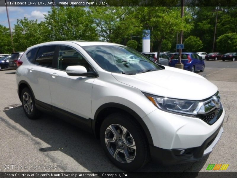 White Diamond Pearl / Black 2017 Honda CR-V EX-L AWD