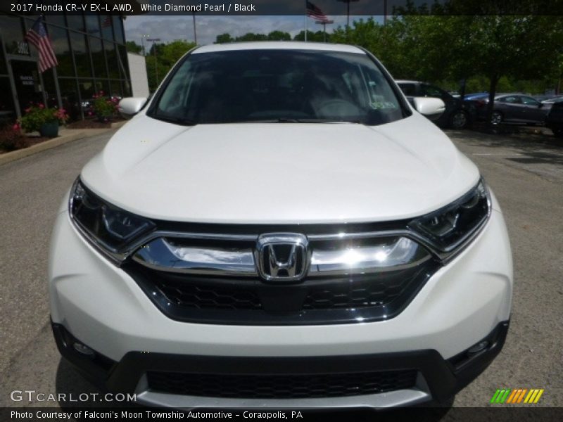 White Diamond Pearl / Black 2017 Honda CR-V EX-L AWD