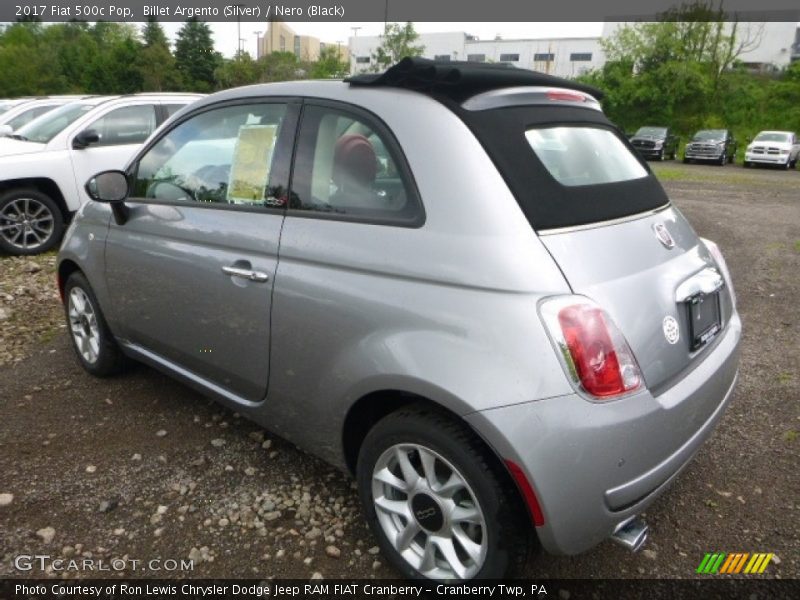 Billet Argento (Silver) / Nero (Black) 2017 Fiat 500c Pop