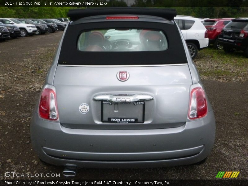 Billet Argento (Silver) / Nero (Black) 2017 Fiat 500c Pop