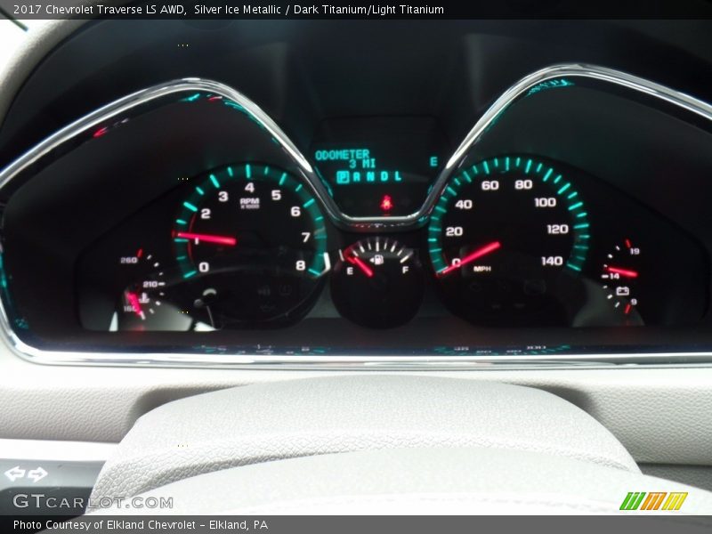 Silver Ice Metallic / Dark Titanium/Light Titanium 2017 Chevrolet Traverse LS AWD
