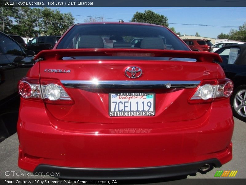 Hot Lava / Dark Charcoal 2013 Toyota Corolla S
