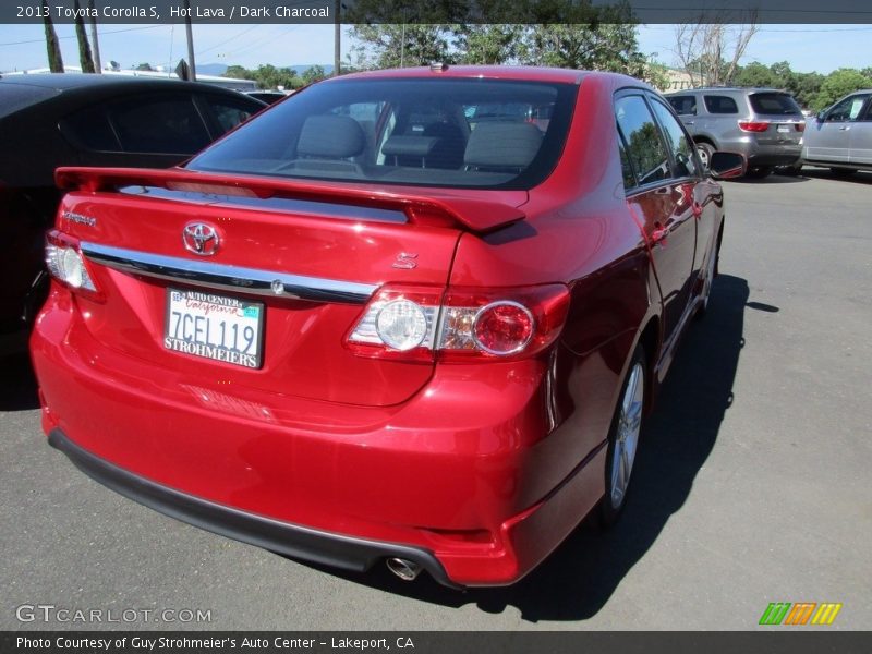 Hot Lava / Dark Charcoal 2013 Toyota Corolla S