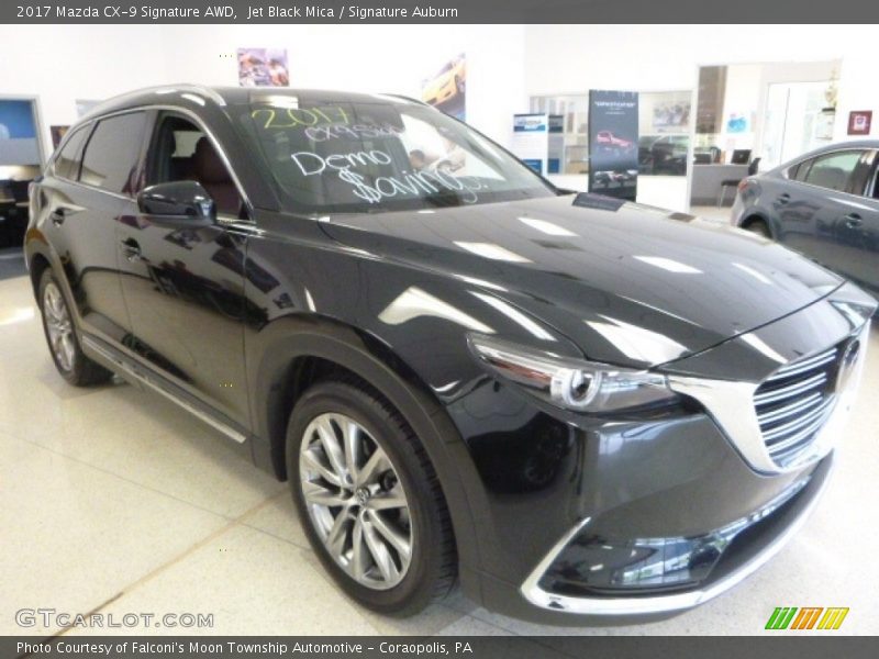 Jet Black Mica / Signature Auburn 2017 Mazda CX-9 Signature AWD