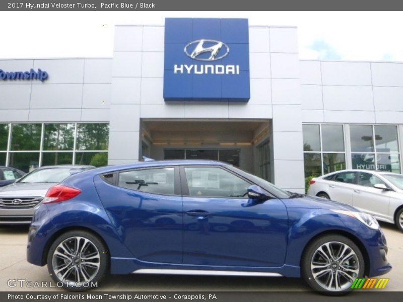 Pacific Blue / Black 2017 Hyundai Veloster Turbo