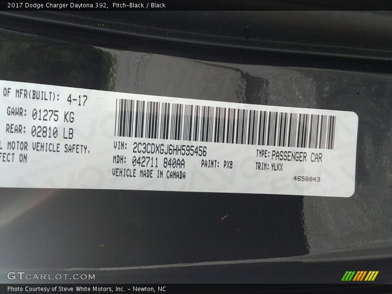 Pitch-Black / Black 2017 Dodge Charger Daytona 392