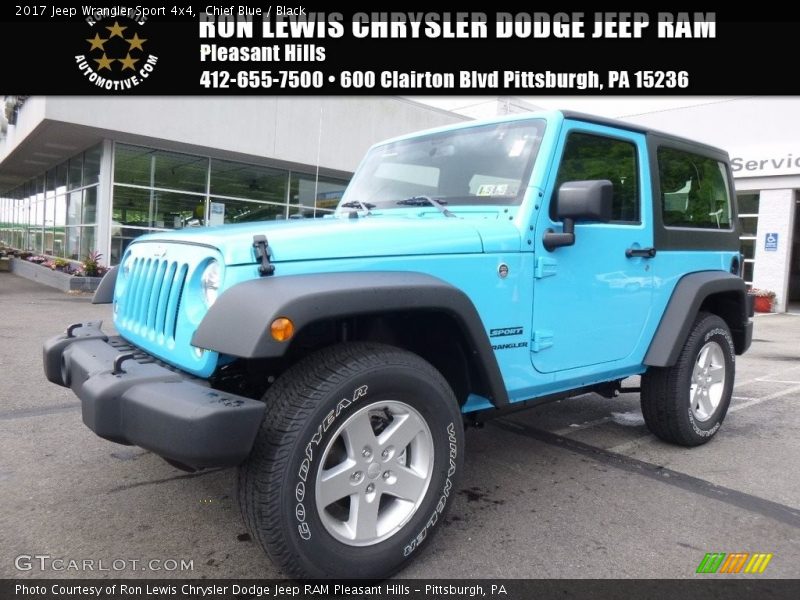 Chief Blue / Black 2017 Jeep Wrangler Sport 4x4