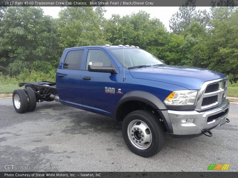 Blue Streak Pearl / Black/Diesel Gray 2017 Ram 4500 Tradesman Crew Cab Chassis