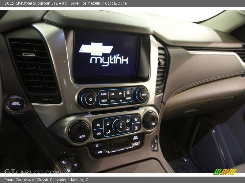 Silver Ice Metallic / Cocoa/Dune 2015 Chevrolet Suburban LTZ 4WD