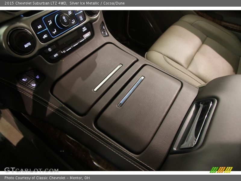 Silver Ice Metallic / Cocoa/Dune 2015 Chevrolet Suburban LTZ 4WD
