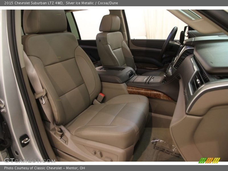 Silver Ice Metallic / Cocoa/Dune 2015 Chevrolet Suburban LTZ 4WD