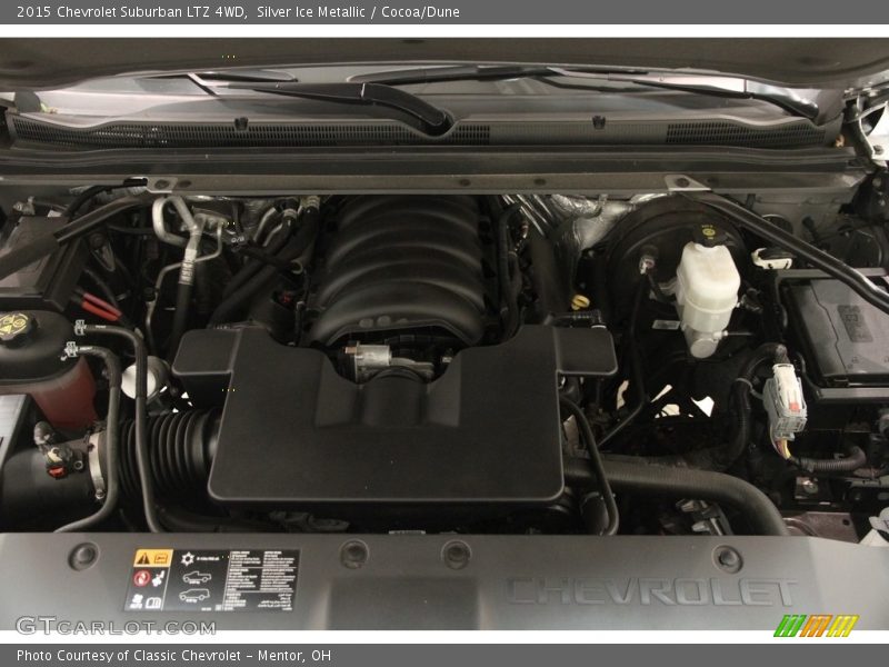 Silver Ice Metallic / Cocoa/Dune 2015 Chevrolet Suburban LTZ 4WD
