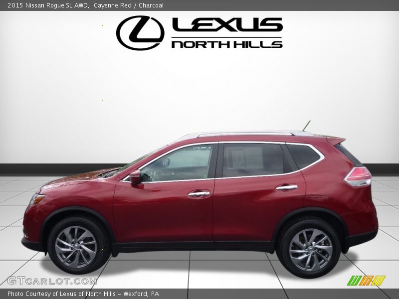 Cayenne Red / Charcoal 2015 Nissan Rogue SL AWD