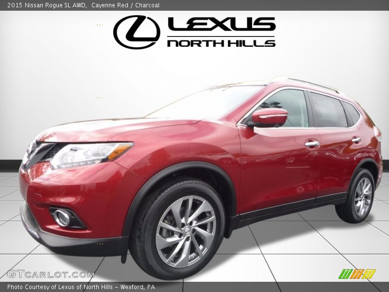 Cayenne Red / Charcoal 2015 Nissan Rogue SL AWD