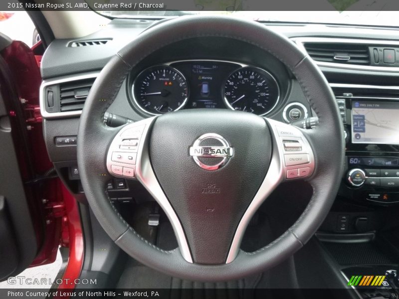 Cayenne Red / Charcoal 2015 Nissan Rogue SL AWD