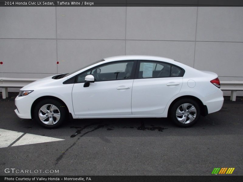 Taffeta White / Beige 2014 Honda Civic LX Sedan