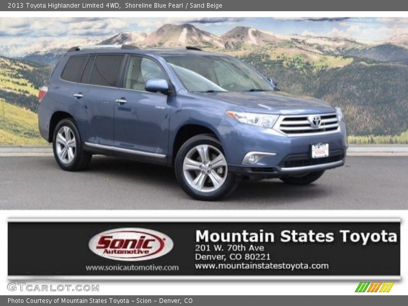 Shoreline Blue Pearl / Sand Beige 2013 Toyota Highlander Limited 4WD