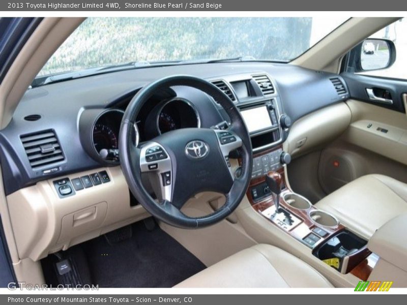 Shoreline Blue Pearl / Sand Beige 2013 Toyota Highlander Limited 4WD