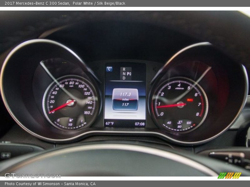Polar White / Silk Beige/Black 2017 Mercedes-Benz C 300 Sedan